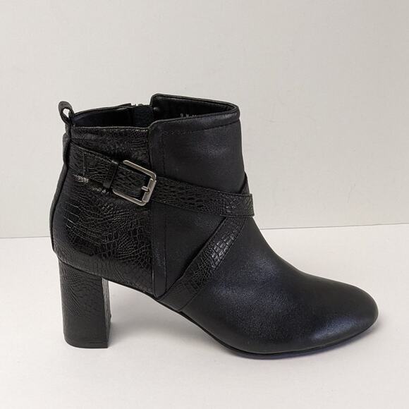 David Tate Inspire Ankle Booties, Black Leather, Women's 9 M - Picture 2 of 5